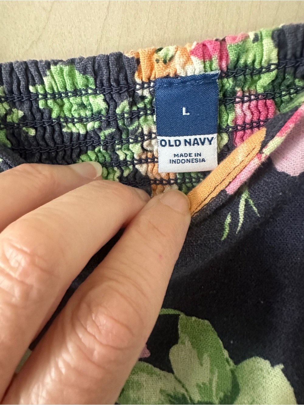 Old Navy Midi Dress  Large Sleeveles in s Floral Linen Blend Smocked Back - Picture 3 of 6